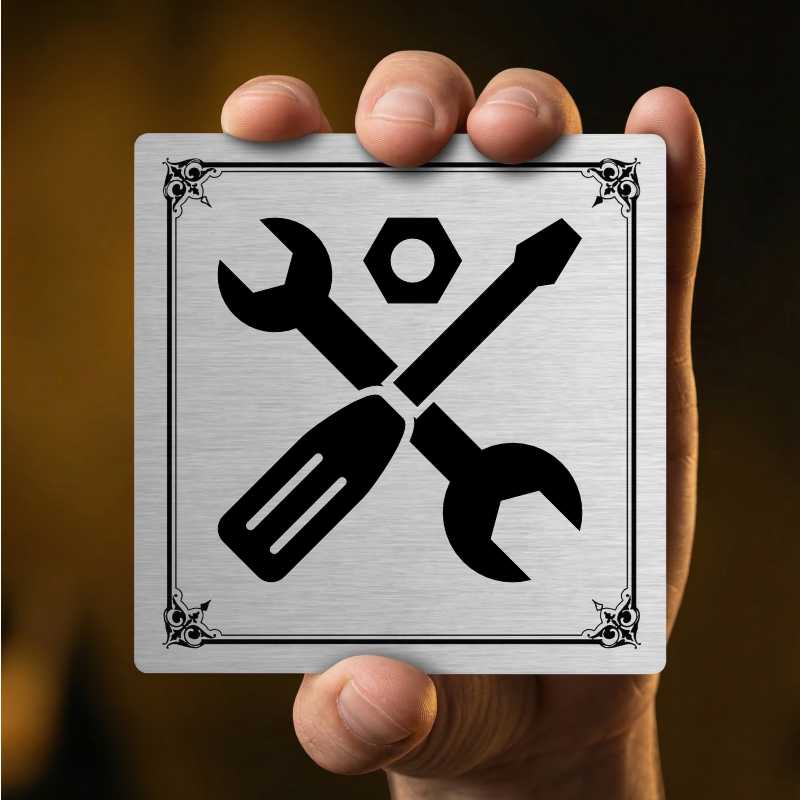 Technická místnost, 118x118mm, stříbrná, Nebraska